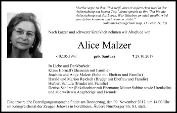 Anzeige von Alice Malzer von MGO