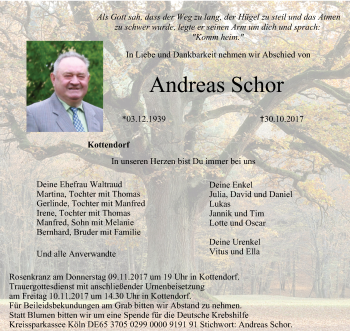 Anzeige von Andreas Schor von MGO