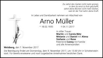 Anzeige von Arno Müller von MGO