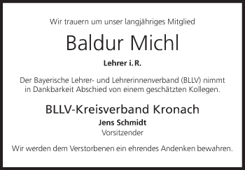 Anzeige von Baldur Michl von MGO