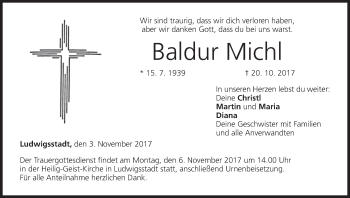 Anzeige von Baldur Michl von MGO