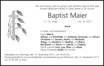 Anzeige von Baptist Maier von MGO