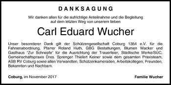 Anzeige von Carl Eduard Wucher von MGO