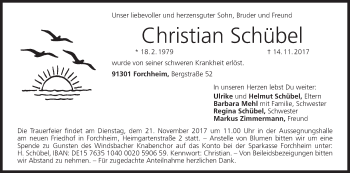 Anzeige von Christian Schübel von MGO