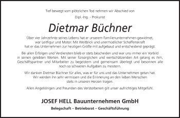 Anzeige von Dietmar Büchner von MGO