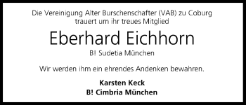 Anzeige von Eberhard Eichhorn von MGO