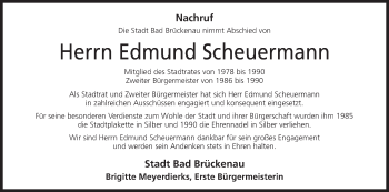 Anzeige von Edmund Scheuermann von MGO