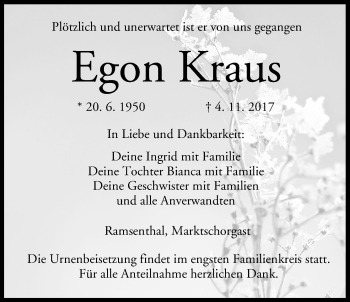 Anzeige von Egon Kraus von MGO