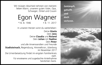 Anzeige von Egon Wagner von MGO