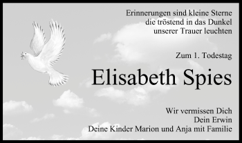 Anzeige von Elisabeth Spies von MGO