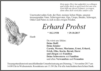 Anzeige von Erhard Probst von MGO