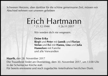Anzeige von Erich Hartmann von MGO