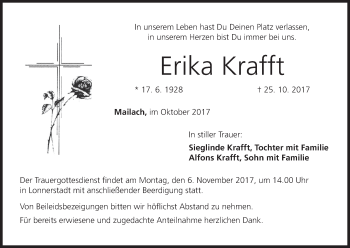 Anzeige von Erika Krafft von MGO
