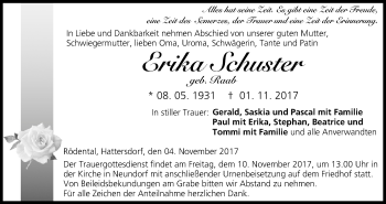 Anzeige von Erika Schuster von MGO