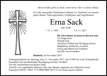 Anzeige von Erna Sack von MGO