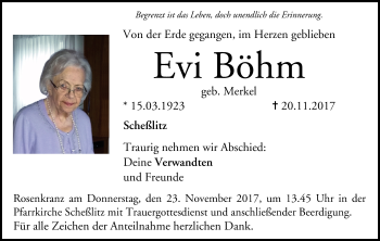 Anzeige von Evi Böhm von MGO