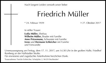 Anzeige von Friedrich Müller von MGO