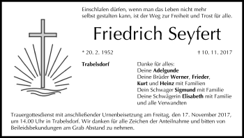 Anzeige von Friedrich Seyfert von MGO