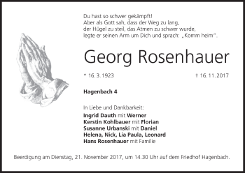 Anzeige von Georg Rosenhauer von MGO