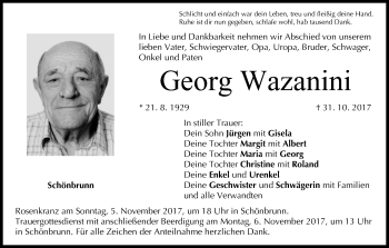 Anzeige von Georg Wazanini von MGO