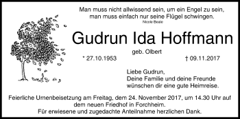 Anzeige von Gudrun Ida Hoffmann von MGO
