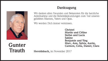 Anzeige von Gunter Trauth von MGO