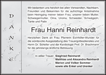 Anzeige von Hanni Reinhardt von MGO