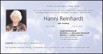 Anzeige von Hanni Reinhardt von MGO