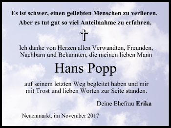Anzeige von Hans Popp von MGO
