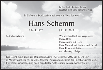 Anzeige von Hans Schemm von MGO