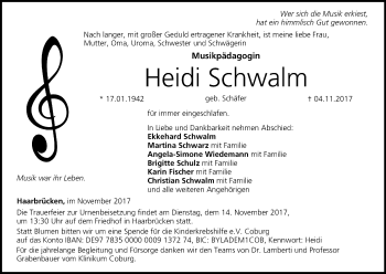 Anzeige von Heidi Schwalm von MGO