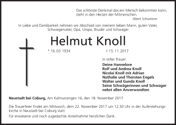Anzeige von Helmut Knoll von MGO