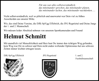Anzeige von Helmut Schmitt von MGO