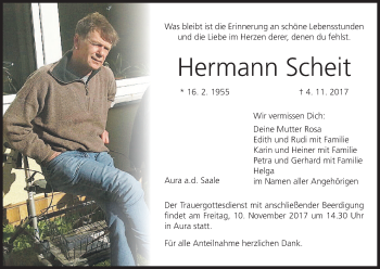 Anzeige von Hermann Scheit von MGO