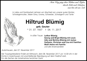 Anzeige von Hiltrud Blümig von MGO