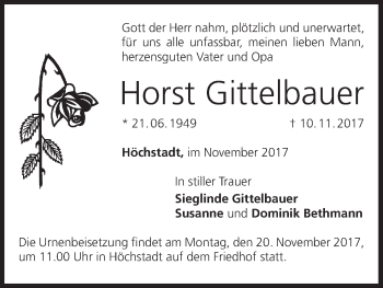 Anzeige von Horst Gittelbauer von MGO