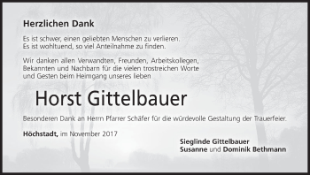 Anzeige von Horst Gittelbauer von MGO