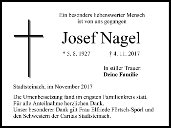 Anzeige von Josef Nagel von MGO