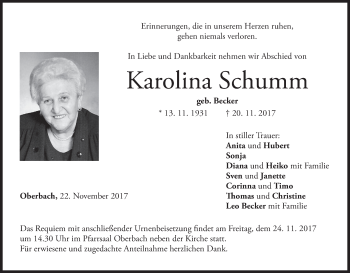 Anzeige von Karolina Schumm von MGO