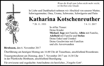 Anzeige von Katharina Kotschenreuther von MGO