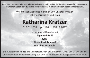 Anzeige von Katharina Kratzer von MGO