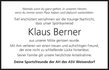 Anzeige von Klaus Berner von MGO