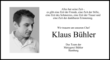 Anzeige von Klaus Bühler von MGO