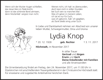 Anzeige von Lydia Knop von MGO