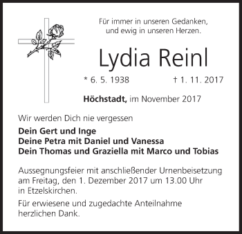 Anzeige von Lydia Reinl von MGO