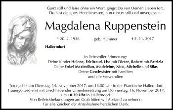 Anzeige von Magdalena Ruppenstein von MGO