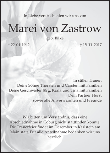 Anzeige von Marei von Zastrow von MGO