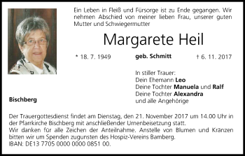 Anzeige von Margarete Heil von MGO