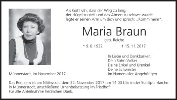 Anzeige von Maria Braun von MGO