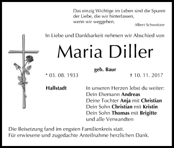 Anzeige von Maria Diller von MGO